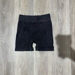 Women's acid washed Ribbed Shorts